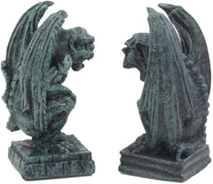 Gothic Notre Dame Guardian Mini Gargoyle Statue Set of 2 Miniature Fairy Garden-10