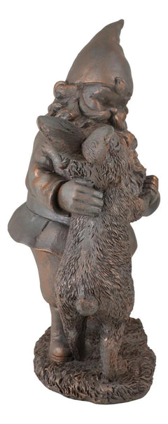 Whimsical Mr Gnome Dancing With Hare Rabbit Fairy Garden Figurine Decor Accent-9