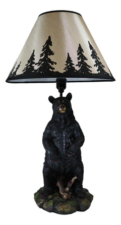 Large Standing Black Bear Surveyor Arkadius Desktop Table Lamp Decor Figurine-10