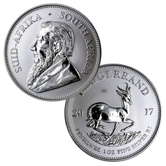 Moneda Krugerrand de Sudáfrica de 1 oz y 1 rand de plata 0.999 de 2017 - 50.º aniversario-1
