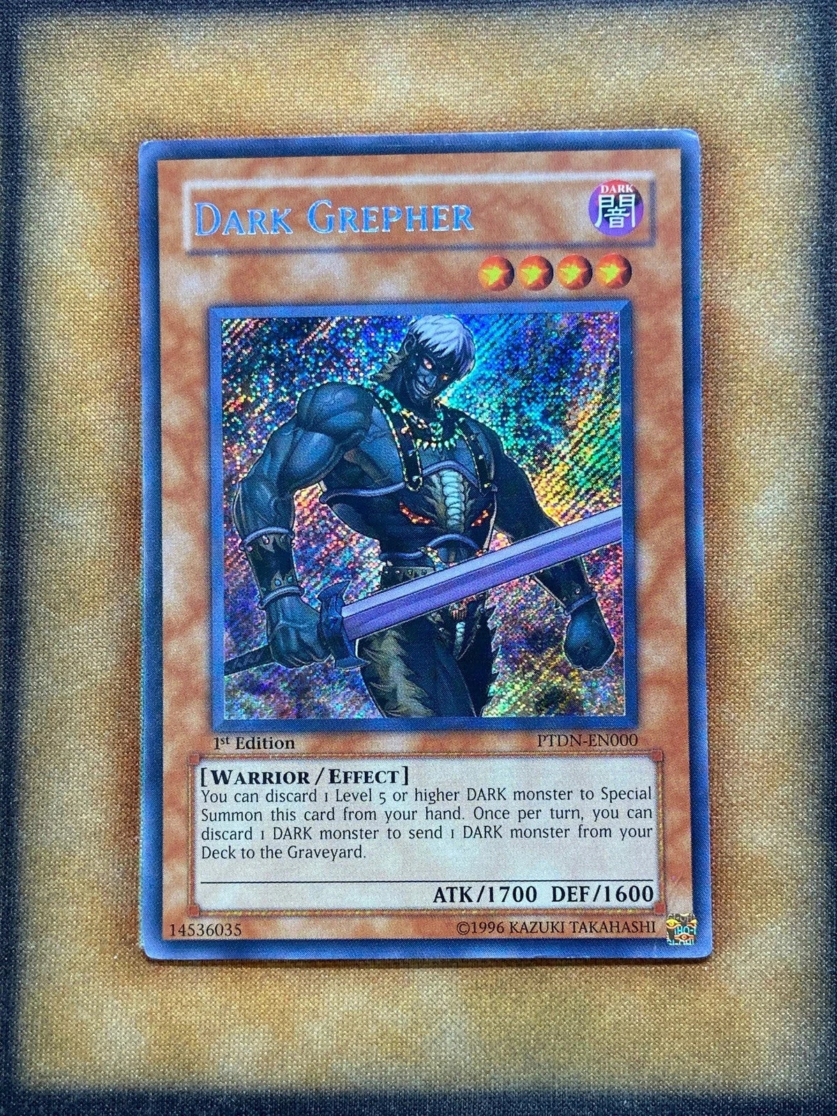 Yugioh Dark Grepher PTDN-EN000 Secret Rare 1st Ed MP (#2)-1
