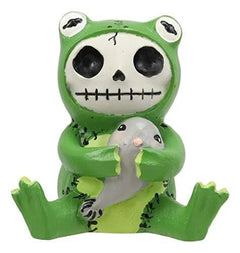 Furrybones Froggy Tadpole Green Frog Cute Skeleton Monster Ornament Figurine-7
