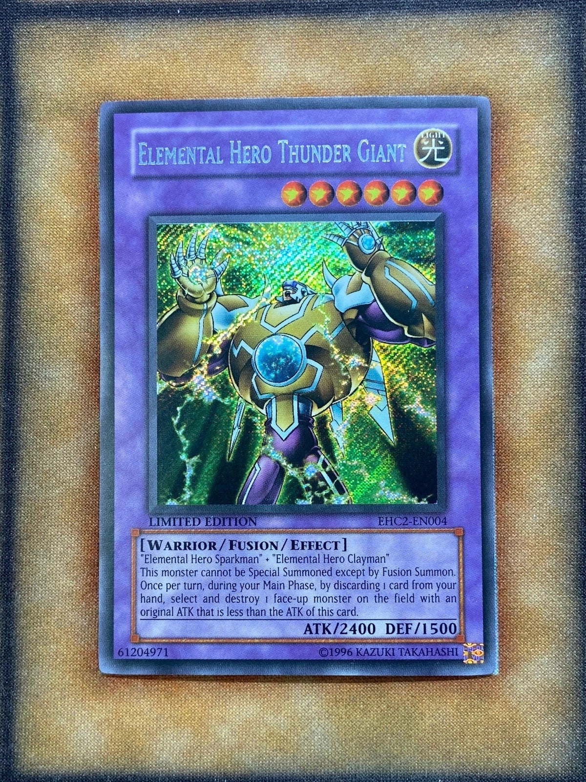 Yugioh Elemental Hero Thunder Giant EHC2-EN004 Secret Rare Limited Edition NM-1