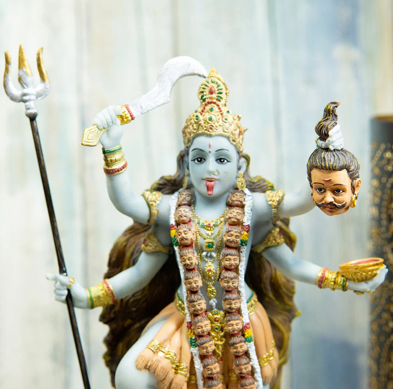 Gift Mahavidya Devi Kali Holding Severed Head Of The Ego Figurine 9"Tall-11