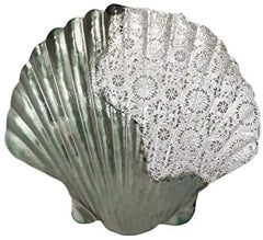 Silver Filigree Capiz Green Nautical Sea Shell Clams 3 Sizes Set Wall Decors-9