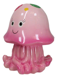 Whimsical Nautical Marine Pink Sea Jellyfish Money Coin Savings Piggy Bank-8