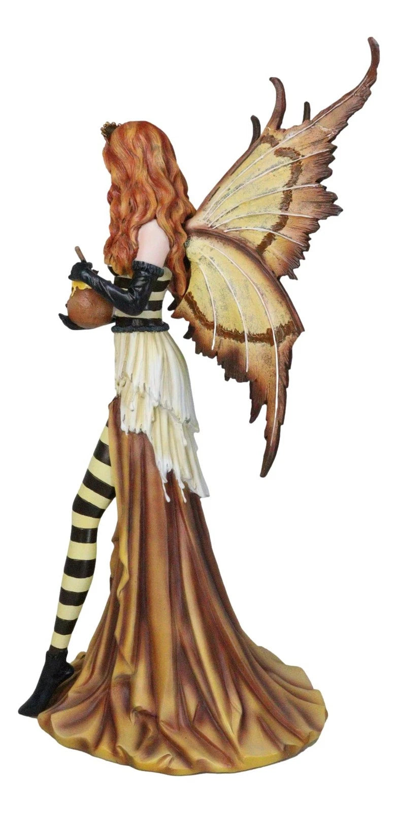 Estatua grande de 45 cm de altura de una reina de fantasía, abejorro, hada madre con tarro de miel-8