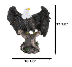 Large 18"H Wings Of Glory Perching Grand Bald Eagle Statue Home Garden Figurine-12