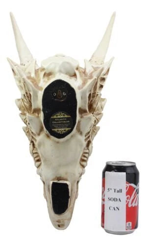 Large Gothic Tribal Stencil Art Horned Dragon Skull Wall Decor Or Statue-9