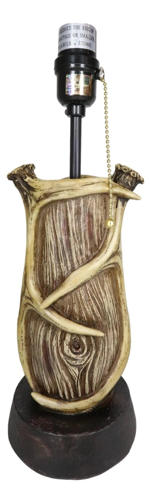 Rustic Western Hunters Lodge Deer Antlers On Driftwood Trunk Desktop Table Lamp-10