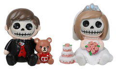 Set Of 2 Mr And Mrs Furrybones Bride Groom Wedding Skeleton Furrybones Figurines-1