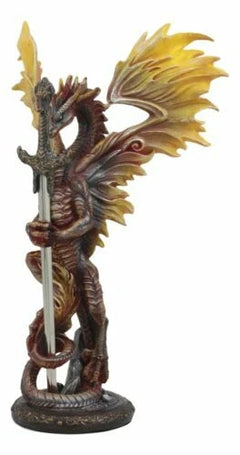 Flame Blade Ruth Thompson Dragon Statue With Dragon Letter Opener Blade 11.75"H-4