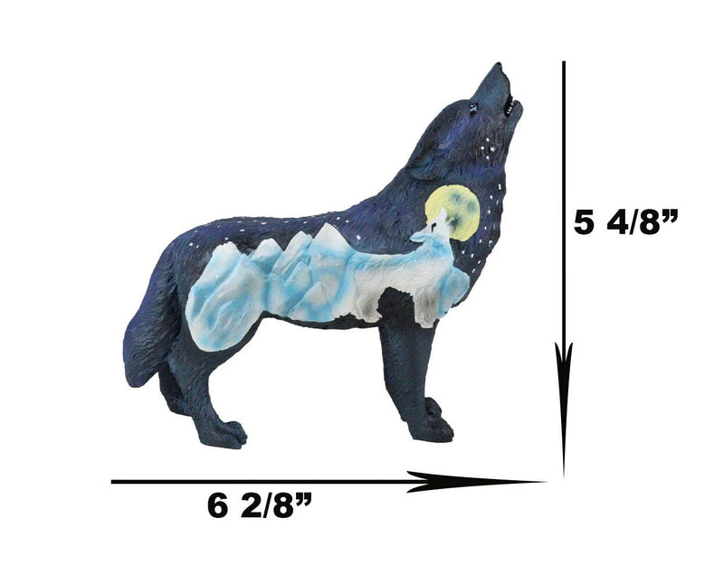 Starry Nights Native Tribal Howling Wolf Totem Spirit Figurine Collection 6.25"L-9