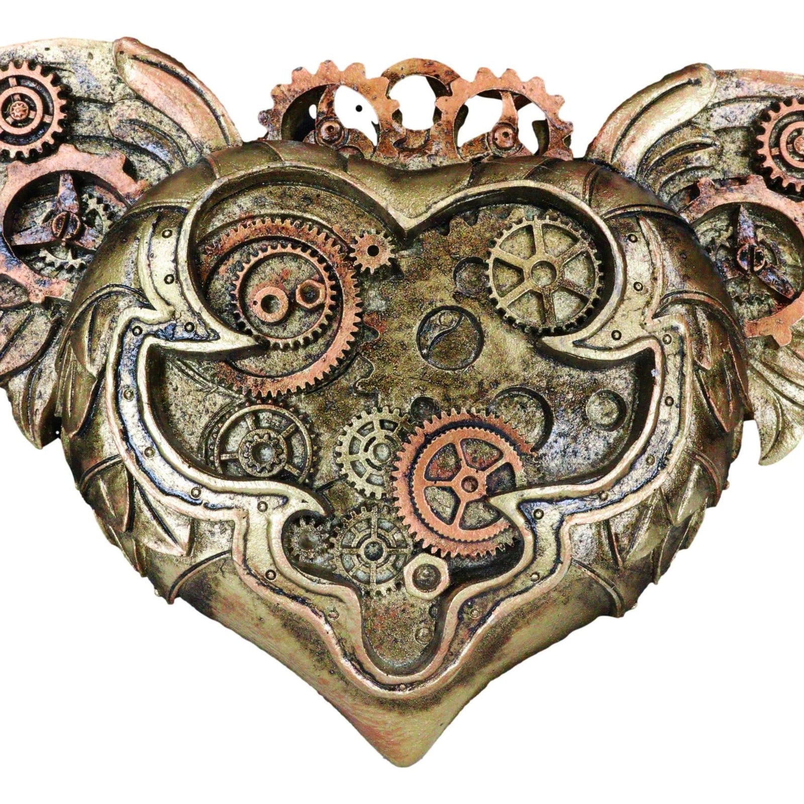 Steampunk Romantic Angel Winged Heart Clockwork And Gearwork Wall Plaque Decor-9