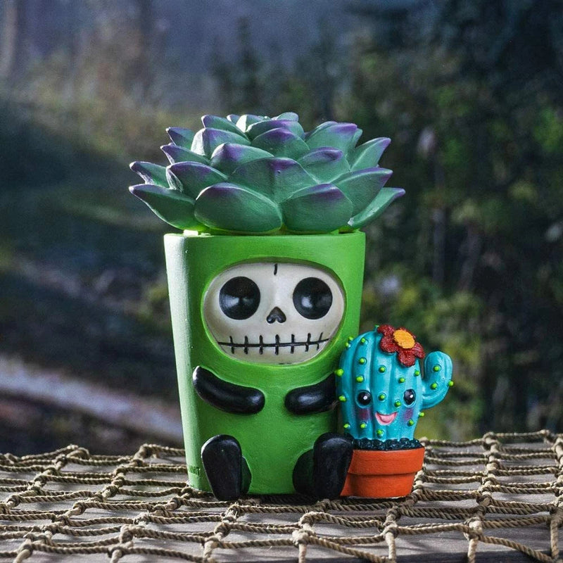 Furry Bones Echy The Succulent Plant Pot With Cactus Skeleton Figurine-1