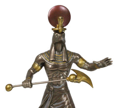 Egyptian Mythology God Horus Ra With Sun And Uraeus Disc Statue Heru Falcon-9