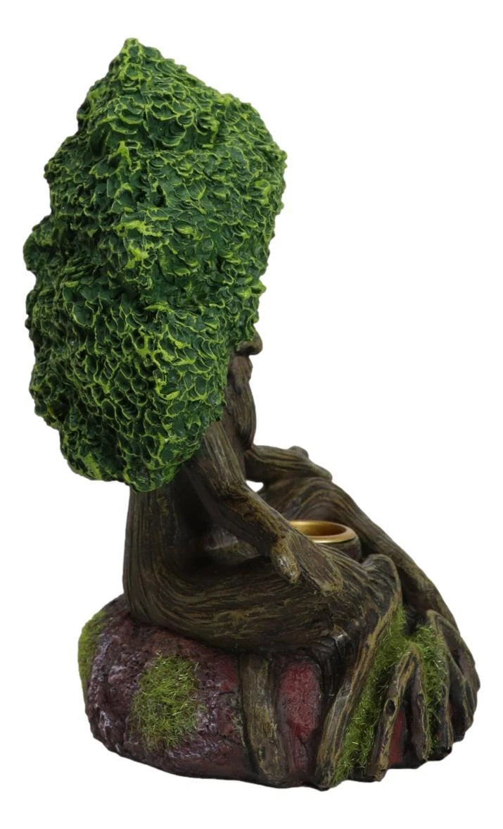 Forest Greenman Tree Man Ent Meditating Backflow Incense Cone Burner Figurine-10