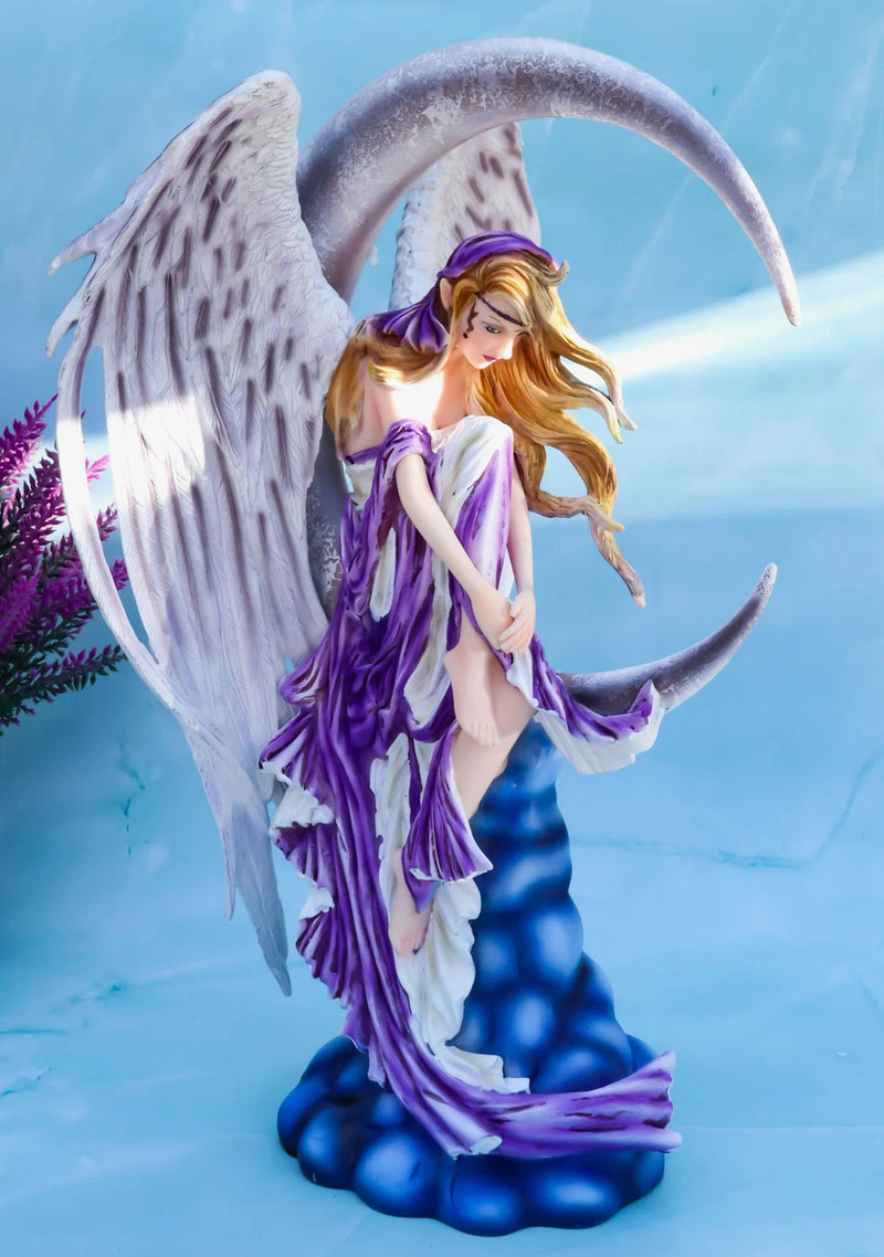 Large Celestial Crescent Moon Dreamer Fairy Statue 12"H Nene Thomas Figurine-9