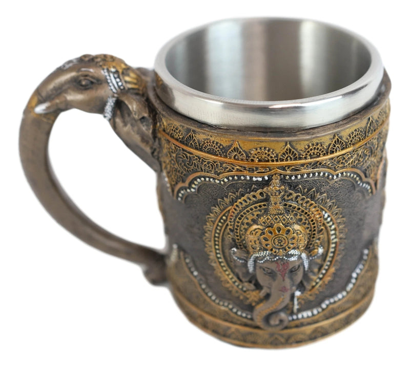 Hindu God Of Success Lord Ganesha Ganapati Coffee Mug With Elephant Trunk Handle-7