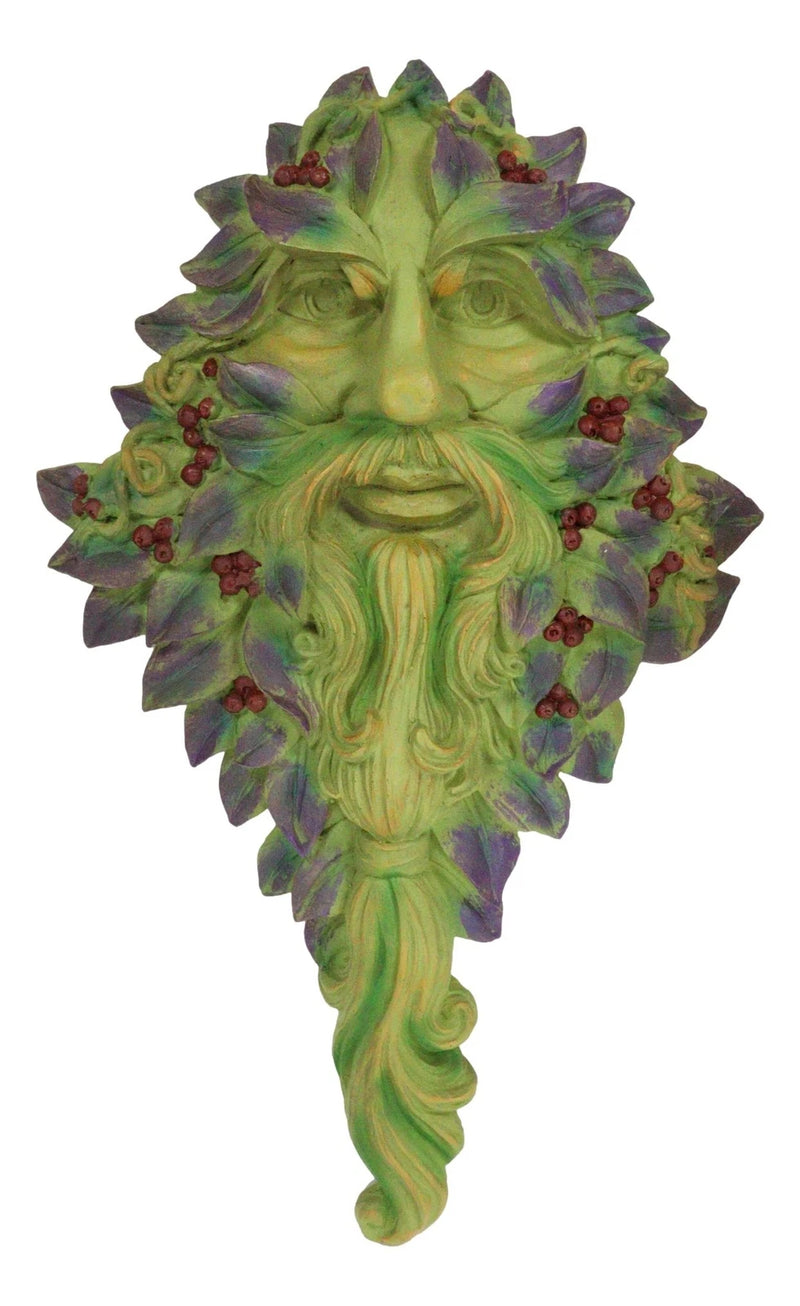 Celtic Winter Solstice Greenman Hanging Wall Decor Plaque 12.75" High-9