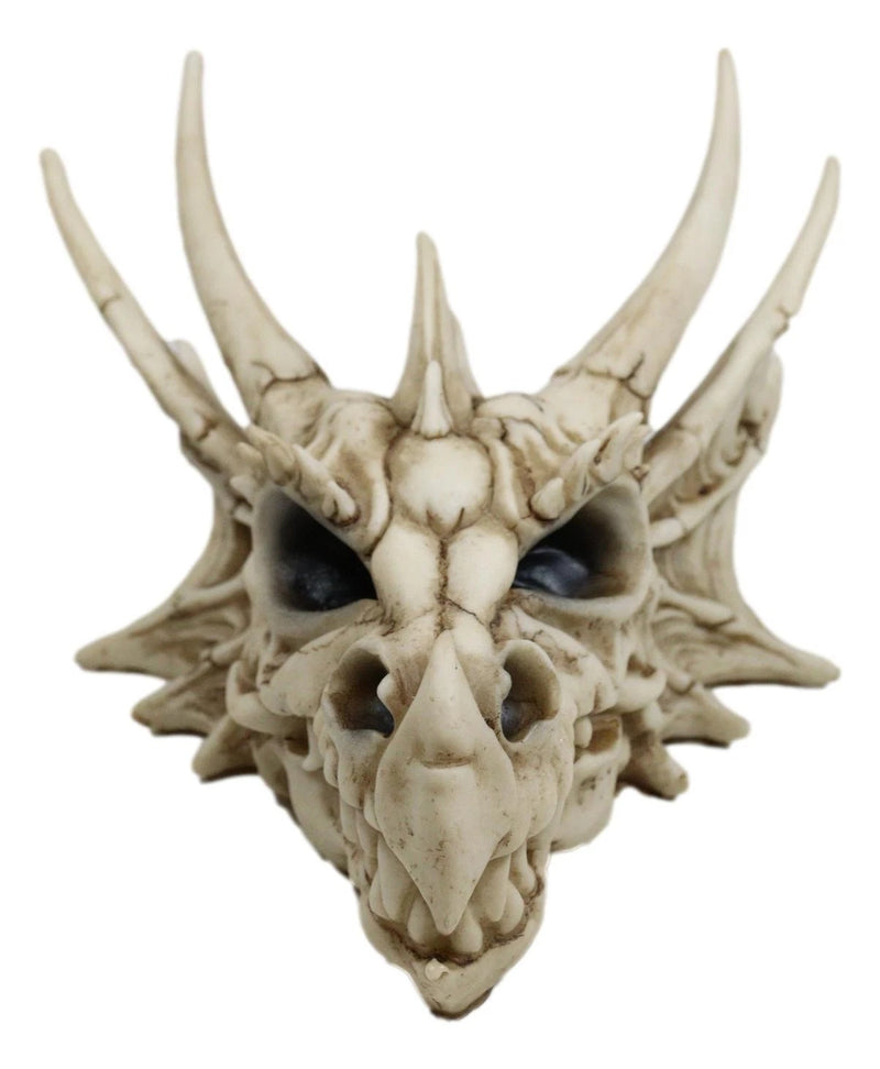 Estatua de fantasía de Grendel, cabeza de dragón, cráneo, esqueleto, fósil realista, réplica, 23 cm de largo-7