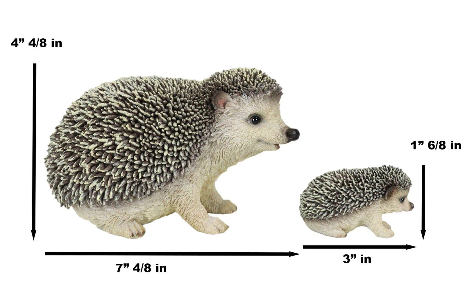 Set Of 2 Wildlife Animals Realistic Mother Hedgehog With Baby Hoglet Figurines-8