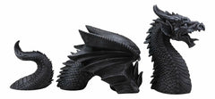 Swimming Castle Moat Dragon Lawn Garden Centerpiece Statue 3 Piece 21"L Total-6