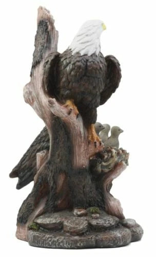 Wildlife Habitat Bald Eagle Family In Nest Statue 12"H Eagle Mate With Nestlings-6