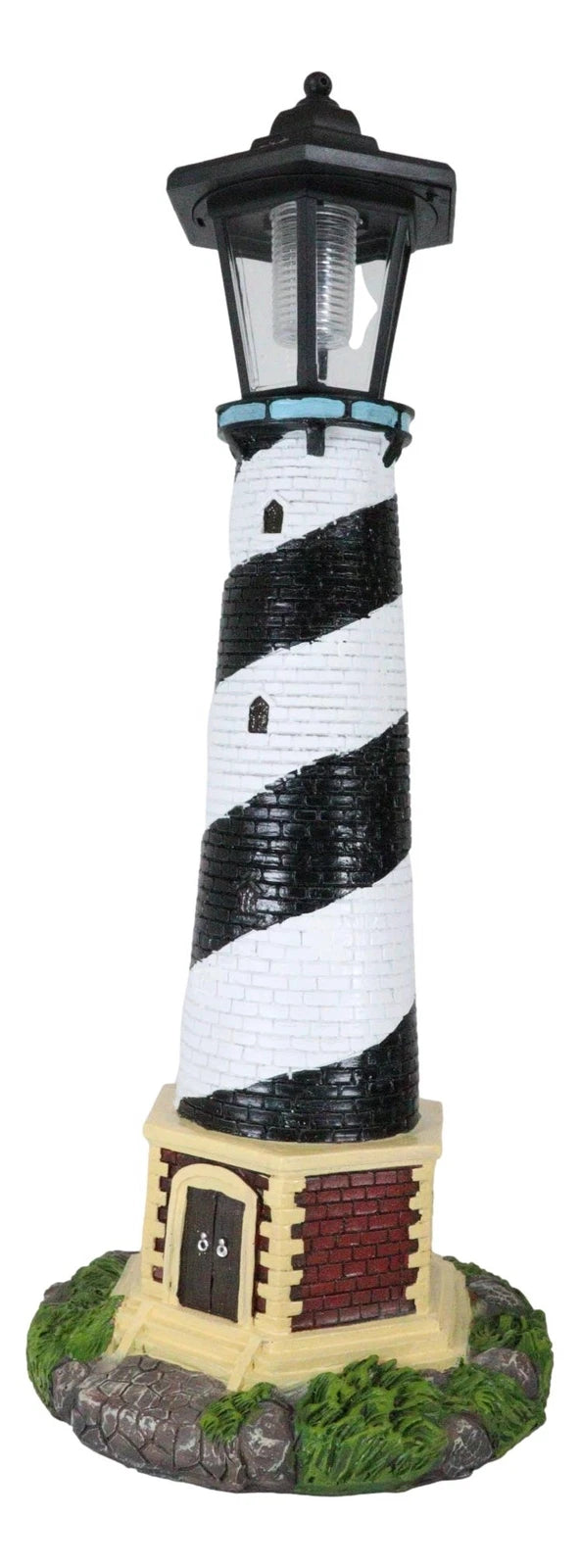 Nautical Cape Hatteras Lighthouse Statue 20.5" Tall with Solar Lantern LED-10