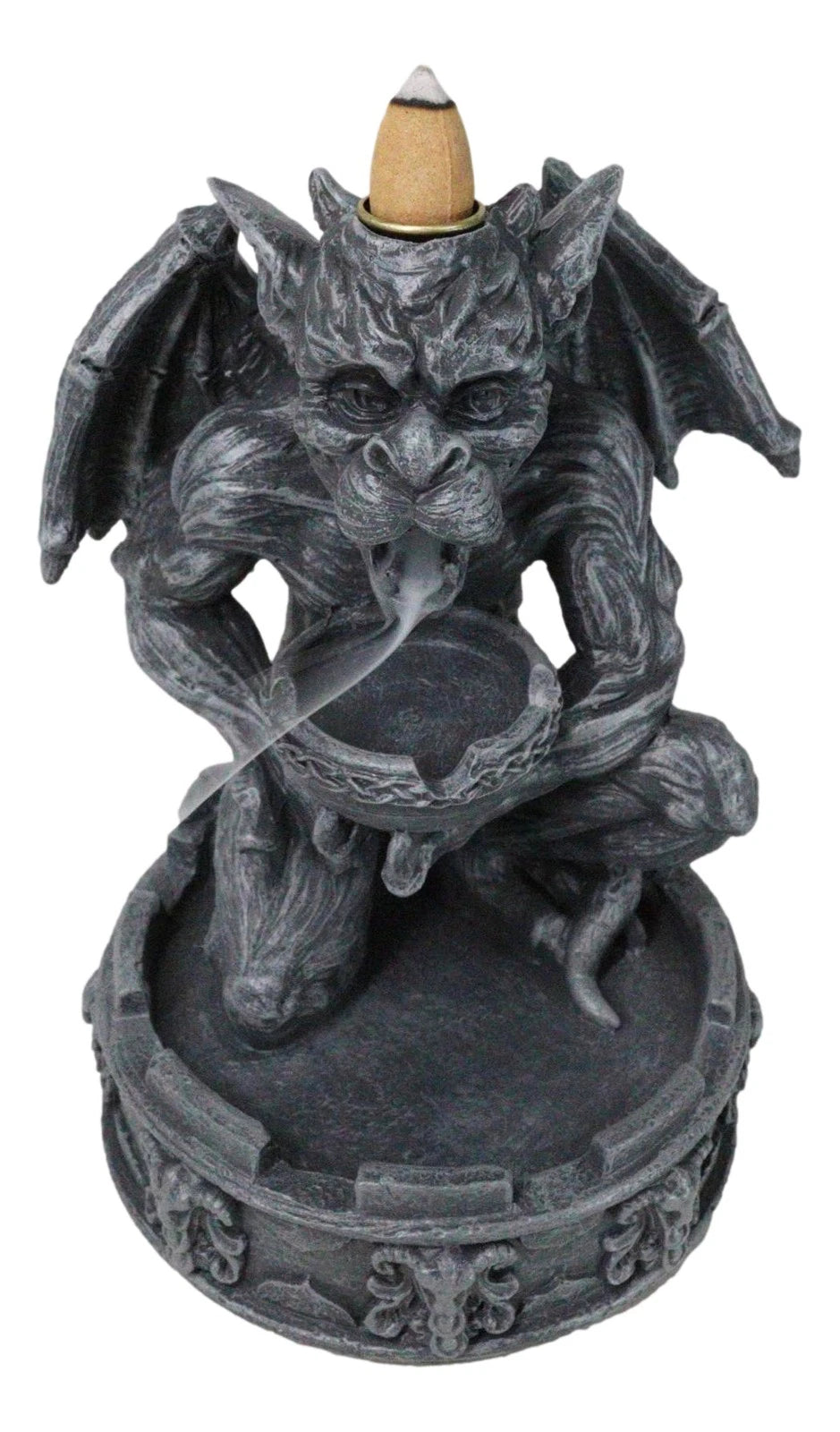 Gothic Servant Chimera Gargoyle Ceremonial Bowl Backflow Incense Burner Figurine-9