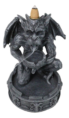 Gothic Servant Chimera Gargoyle Ceremonial Bowl Backflow Incense Burner Figurine-9