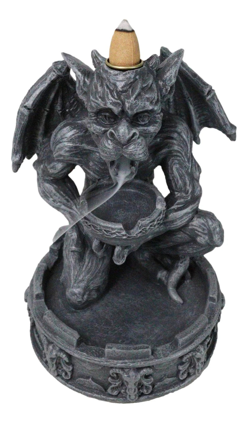 Gothic Servant Chimera Gargoyle Ceremonial Bowl Backflow Incense Burner Figurine-9