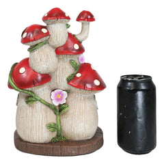 LED Light Up Enchanted Fairy Garden Toadstool Mushrooms Cottage House Figurine-9