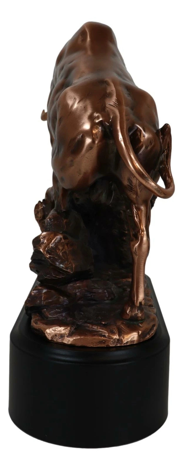 Wall Street Stock Market Charging Bull Trouncing Bear Statue With Pedestal Base-9