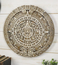 Aztec Maya Solar Sun Xiuhpohualli & Tonalpohualli Wall Calendar Plaque Figurine-10