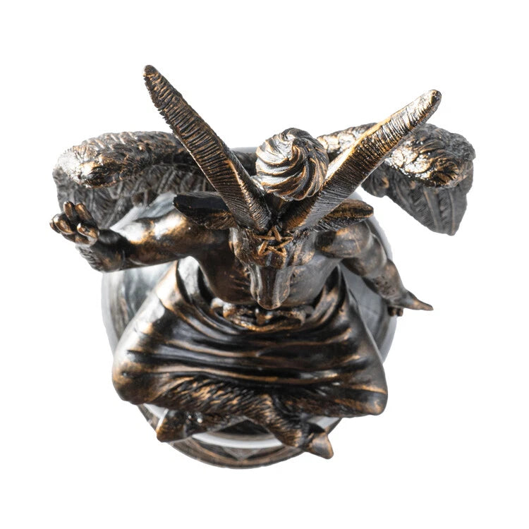 Pentagram Sigil Sabbatic Goat Baphomet Skull Black Sandstorm Gazing Ball-6