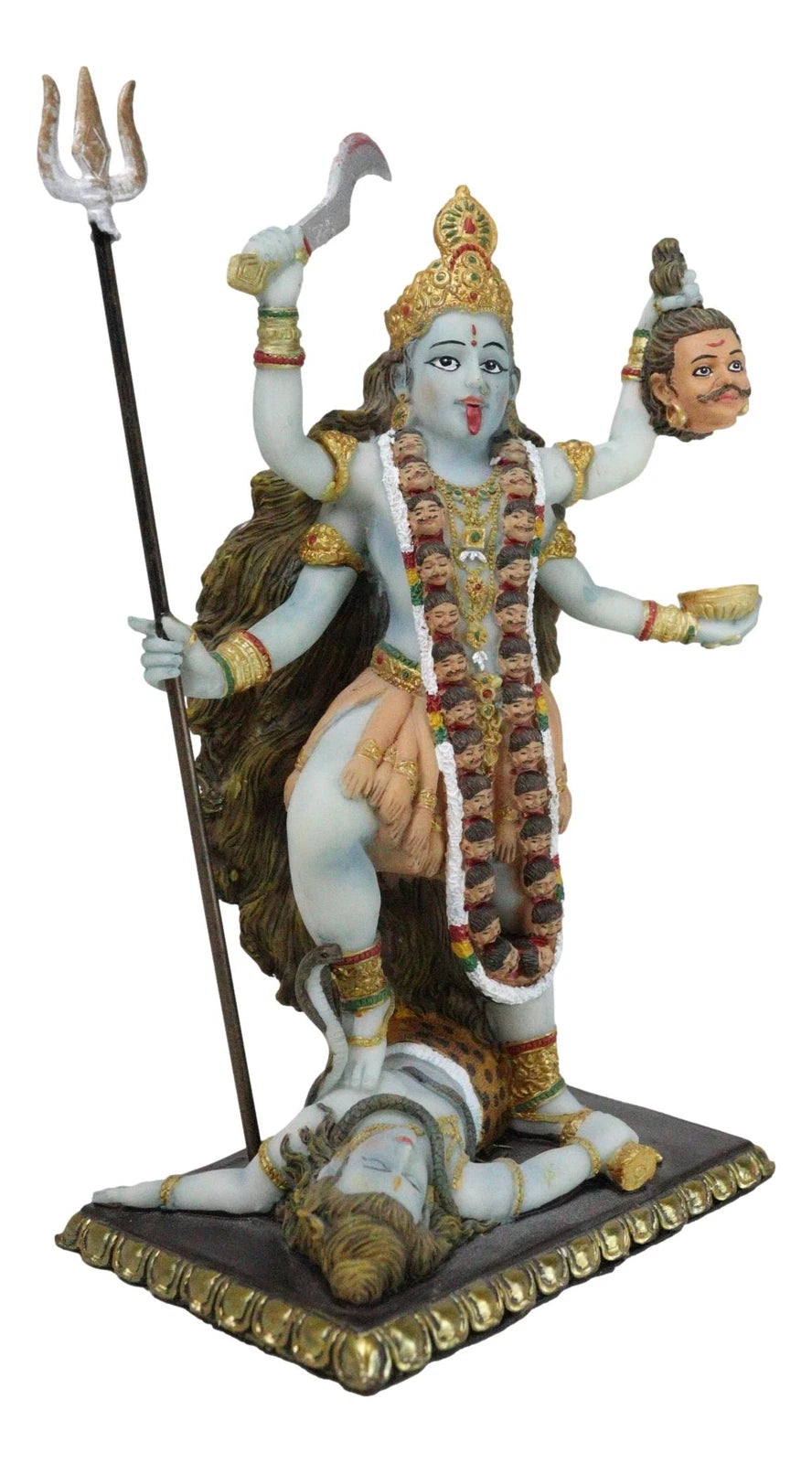 Gift Mahavidya Devi Kali Holding Severed Head Of The Ego Figurine 9"Tall-12