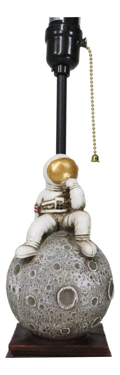 Deep Space Exploration Astronaut Landing On Cratered Moon Desktop Table Lamp-10