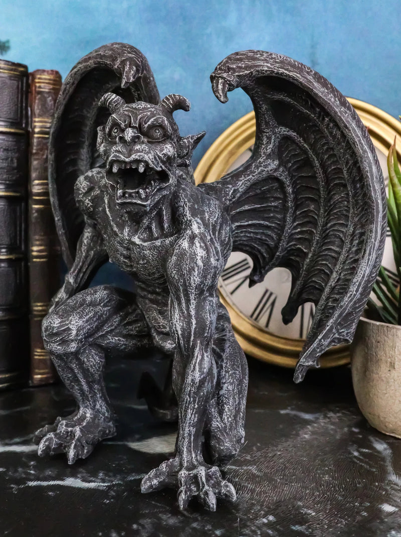 Winged Horned Devil Gargoyle Statue 6.25" Tall Notre Dame Evil Warden Gargoyle-10