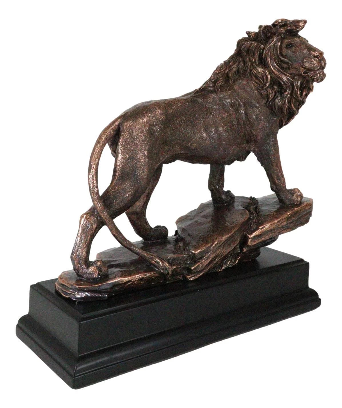 Figura de bronce electrochapada del león africano del rey de la selva en la Roca del Orgullo-9