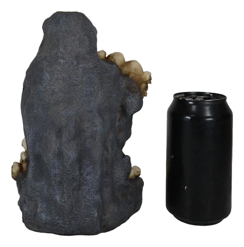 Gothic Melting Skulls Faux Geode Crystals LED Light Cave Backflow Incense Burner-12