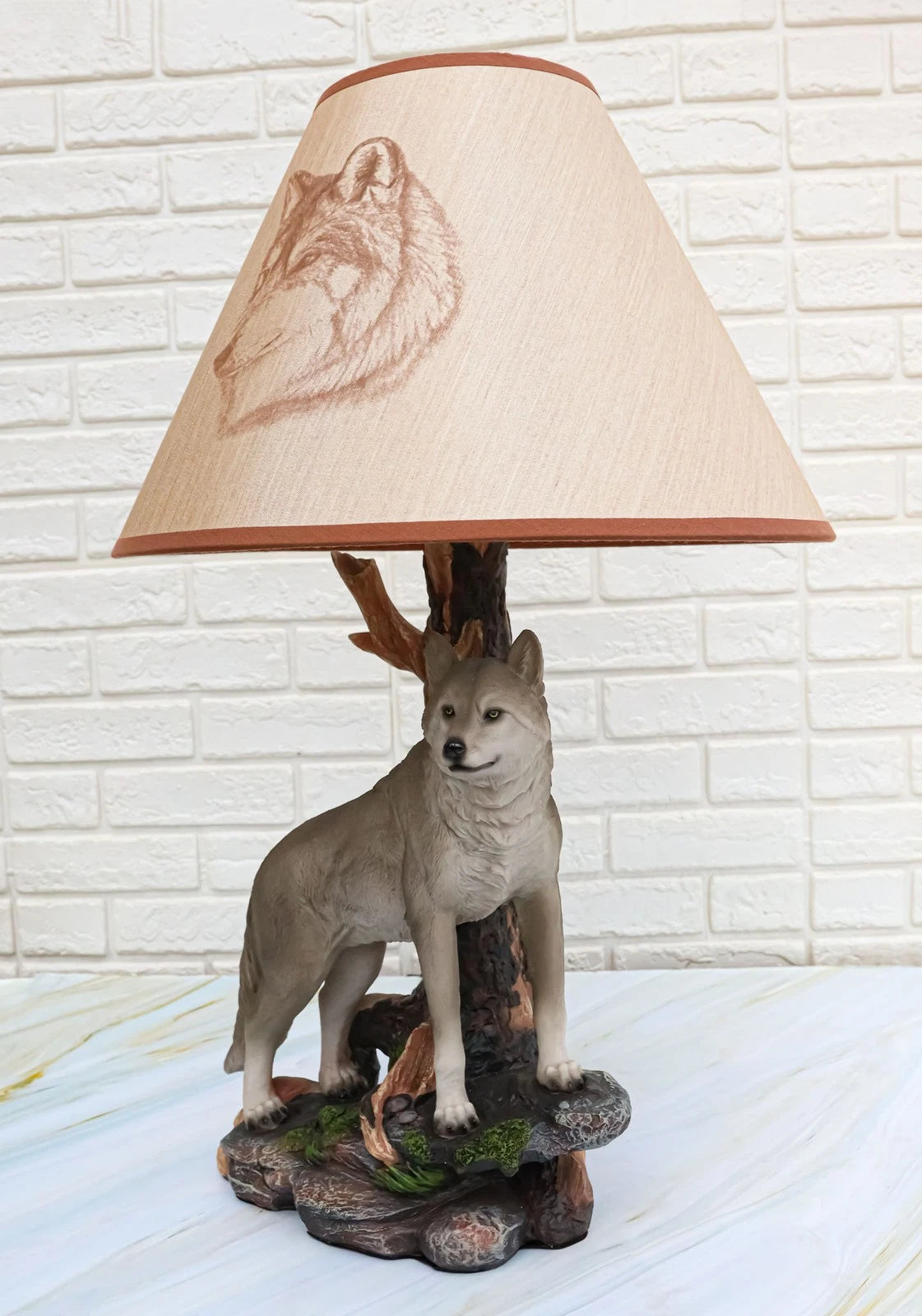 Alpha Gray Wolf Twilight Lone Hunter Wildlife 20"H Desktop Table Lamp Decor-10