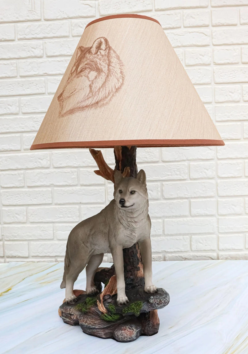 Alpha Gray Wolf Twilight Lone Hunter Wildlife 20"H Desktop Table Lamp Decor-10