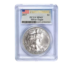 2017 $1 American Silver Eagle MS69 PCGS - First Strike-1