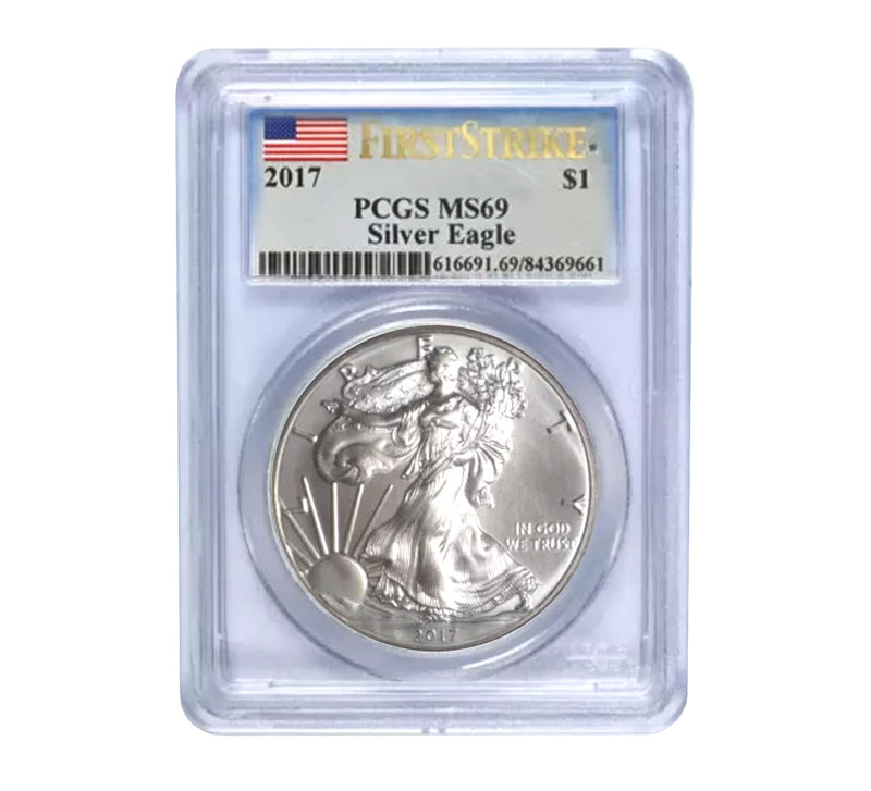 2017 $1 American Silver Eagle MS69 PCGS - First Strike-1
