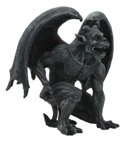 Winged Horned Devil Gargoyle Statue 6.25" Tall Notre Dame Evil Warden Gargoyle-8