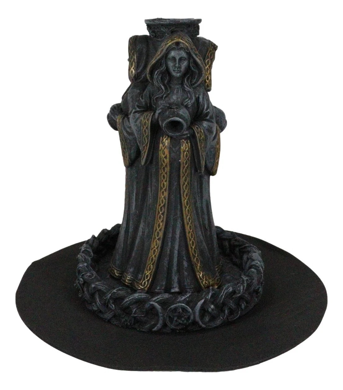 Wicca Triple Moon Goddess Maiden Mother And Crone Pagan Backflow Incense Burner-9