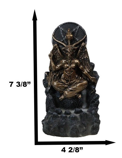 Sabbatic Goat Baphomet Pentagram Sigil Backflow Cone Incense Burner-10