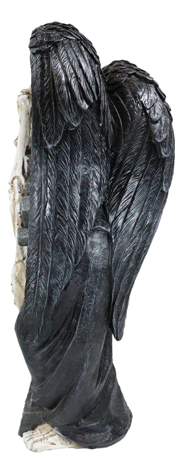 Large Winged Death Angel Grim Reaper Skeleton By Graveyard Tombstone Figurine-9