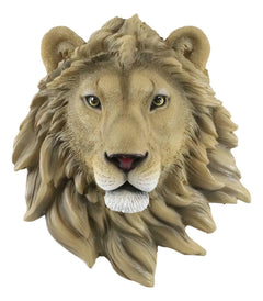 Safari King Of The Jungle Lion Head Wall Plaque 9.25"Tall Taxidermy-10